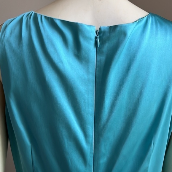 Nwt Adrianna Papell Turquoise Sleeveless Fitted Cocktail Dress 12 - Picture 7 of 14